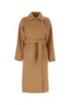 Max Mara Nina Camel Coat With Belt In 001
