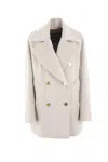 Max Mara Double-breasted Long-sleeved Coat In Neutral