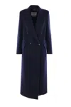 Max Mara Albania1234 Wool And Cashmere Long Coat In Blue