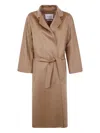Max Mara Belted Cashmere Coat In Brown