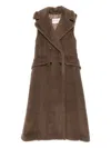 Max Mara Sleeveless Double-breasted Coat Boario In Brown