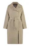 Max Mara Elegant Wool Jacket With Coordinated Belt In Beige