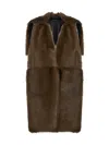 Max Mara Reversible Open-front Vest In Brown