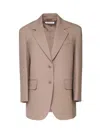Max Mara Suez Blazer In Virgin Wool In Nut