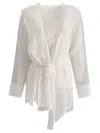 Max Mara Hooded Chiffon Jacket In White