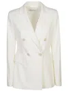 Max Mara Double-breasted Virgin-wool Blazer In White