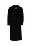 Max Mara Womens Black Madame Belted Wool And Cashmere Coat In Black