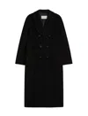 Max Mara Madame Double-breasted Wool And Cashmere-blend Coat In Black