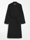 Max Mara Coat With Belted Waist And Side Pockets In Black