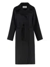 Max Mara Manuela Icon Belted Wool Coat In Black