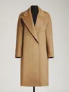 Max Mara Arona Double Face Virgin Wool Belted Coat In Brown