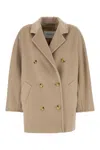 Max Mara Maxmara Rebus Wool Coat Camel In Brown