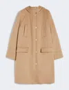 Max Mara Long Wool Broadcloth Parka In Multi