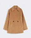 Max Mara Double-breasted Wool Pea Coat In Brown