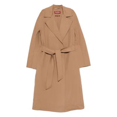 Max Mara Belted Coat In Brown