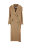 Max Mara Maxmara Madame Coat Camel In Brown