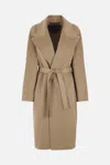 Max Mara Studio Mstcles Belted Kimono-sleeve Coat In Brown