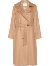 Max Mara Brown Cashmere Belted Coat In Brown