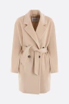 Max Mara Pila Double-breasted Wool-blend Peacoat In Cacha Clear