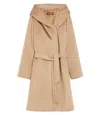 Max Mara Wool Hooded Coat In Gold