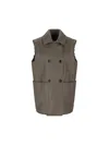 Max Mara Double-breasted Shearling Coat In Gray