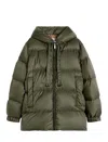 Max Mara Down Jacket In Water-repellent Canvas In Green