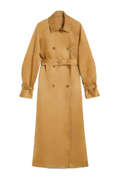 Max Mara Coats In Leather Brown