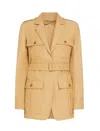 Max Mara Puffer Jacket Pacos In Leather Brown