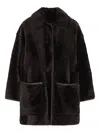 Max Mara Leather Outerwear In Multi