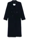 Max Mara Long Wool Cashmere Coat With Notched Lapels In Multicolor