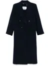 Max Mara Long Wool Cashmere Coat With Notched Lapels In Multicolor
