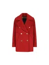 Max Mara Wool Satin Crepe Blazer In Red