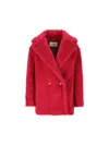 Max Mara Tailored Jacket With Textured Finish And Button Detailing In Red