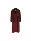 Max Mara Coats In Burgundy