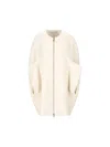 Max Mara Cashmere Coat With Long Sleeves And Structured Silhouette In White