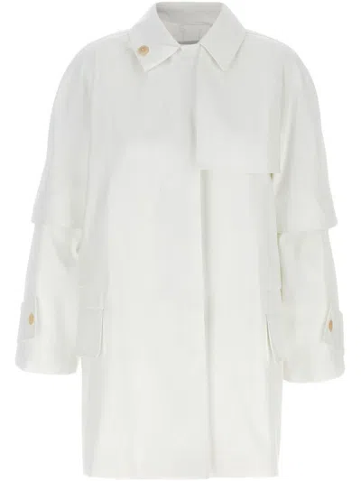 Max Mara Baba White Cotton Raincoat
