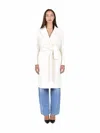 Max Mara Lapel Long-sleeved Coat In White