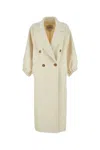 Max Mara Zaffo Double-breasted Cashmere Coat In White