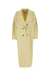 Max Mara Pastel Yellow Wool Blend Aia Coat In Yellow