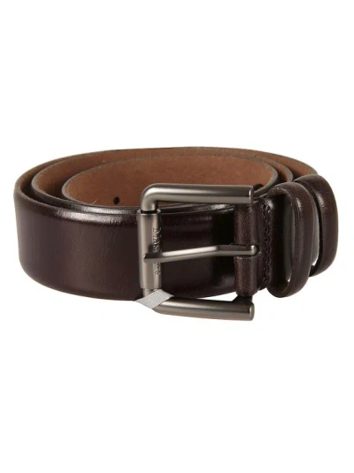 Max Mara Coffee Brown Leather Belt