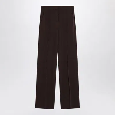 MAX MARA MAX MARA  COFFEE-COLOURED VISCOSE TROUSERS