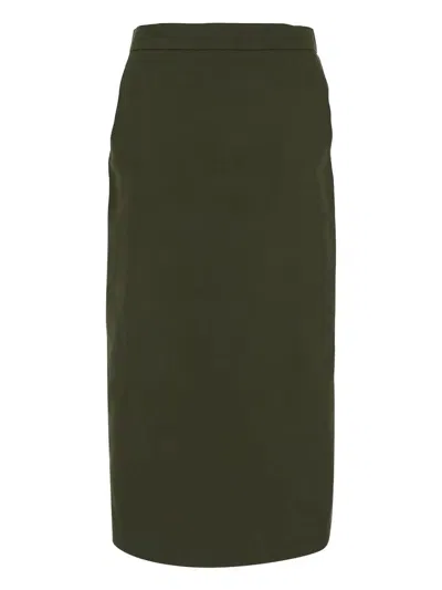 Max Mara Cognac Skirt In Olive Green