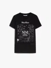 Max Mara Graphic Print Crew Neck Short Sleeve Top In Black