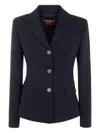 Max Mara Studio Colibri Single-breasted Jacket In Blue