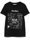 Max Mara Crew Neck Jersey T-shirt With Graphic Print In Schwarz