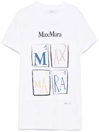 Max Mara Women Colibri Regular T-shirt In Printed Cotton In White