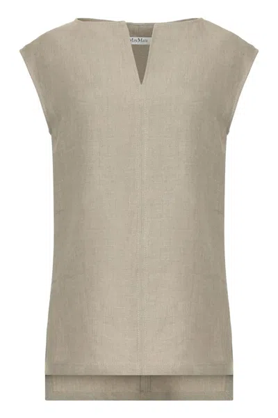 Max Mara Colimbo Linen Blouse In Neutral