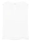 Max Mara Sleeveless Top With Cap Sleeves And Side Slits In White