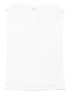 Max Mara Sleeveless Top With Cap Sleeves And Side Slits In White