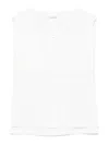 Max Mara Sleeveless Top With Cap Sleeves And Side Slits In White